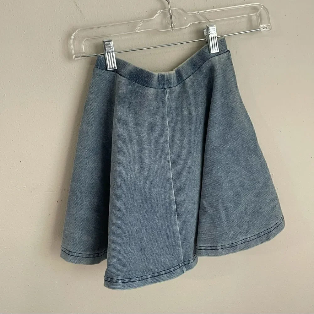 2/$20 TopShop Petite Acid Wash Denim Jean Skater Mini Skirt